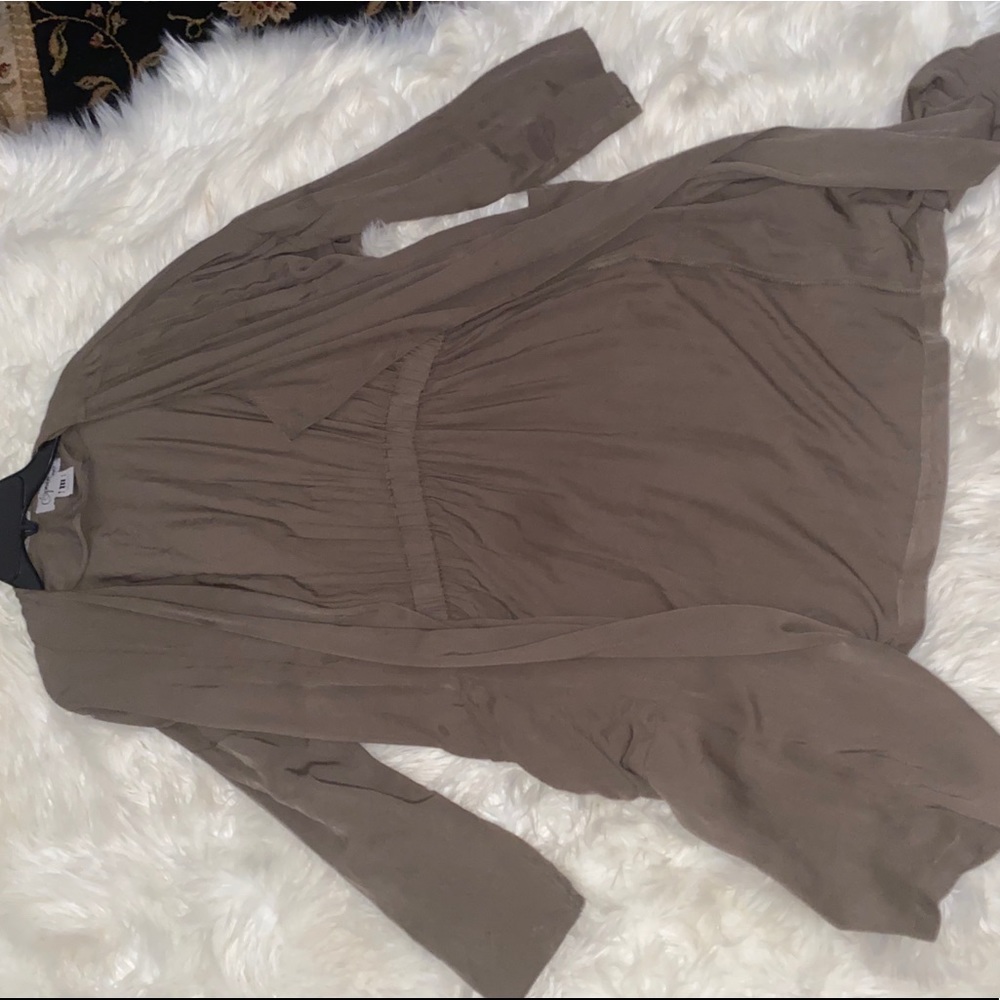 Long Olive Green Cardigan